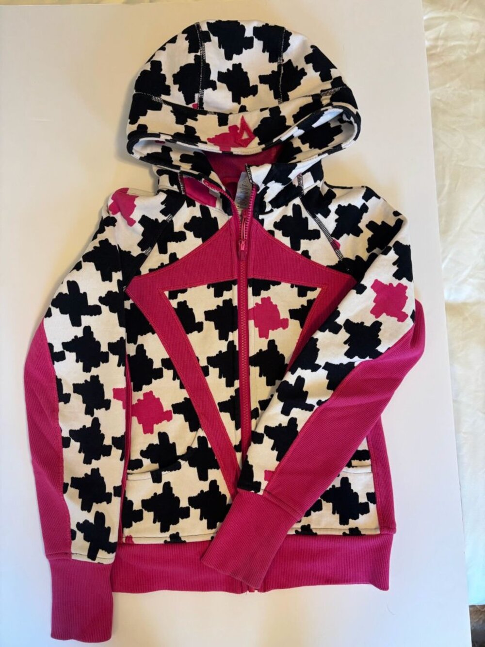 Ivivva Houndstooth Full-Zip Hoodie - Girls Size 10
